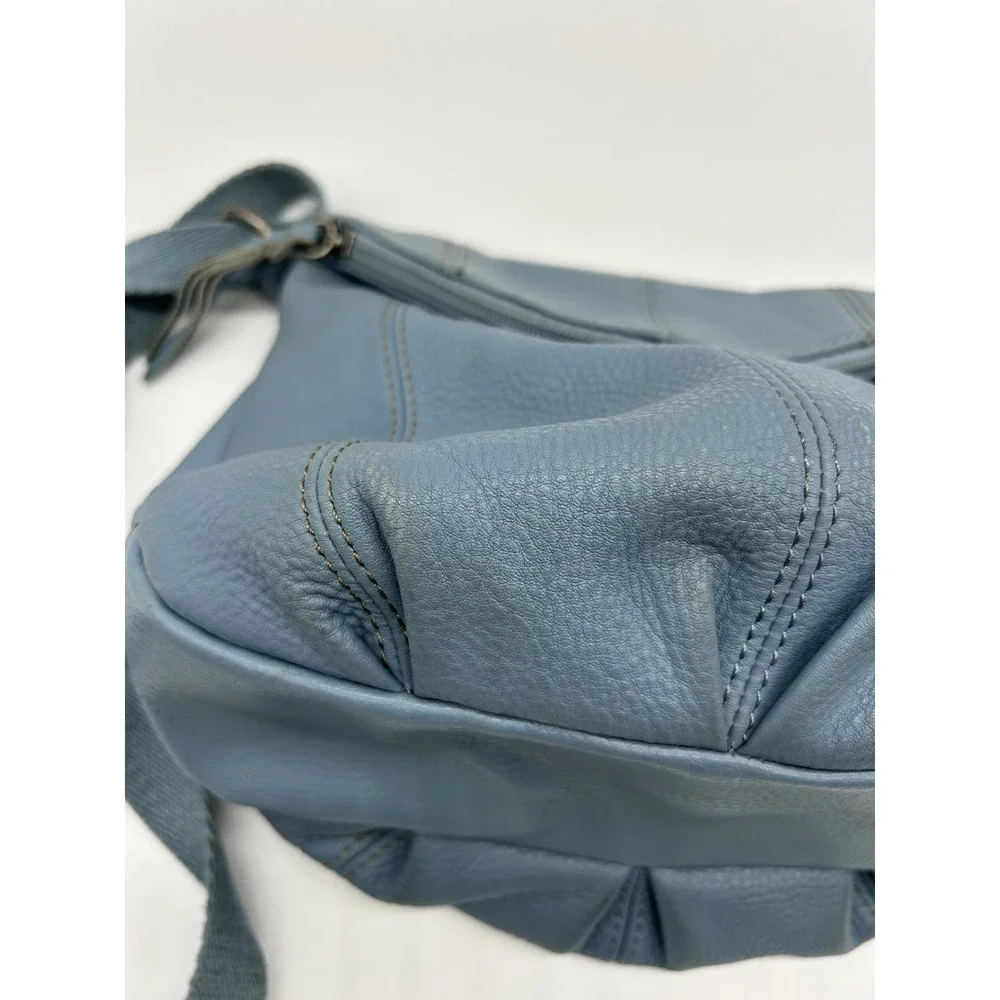 The Sak Deena Flap Crossbody Bag‎ Leather  Blue Boho Slouchy Messenger